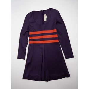 Vintage striped purple and orange dress